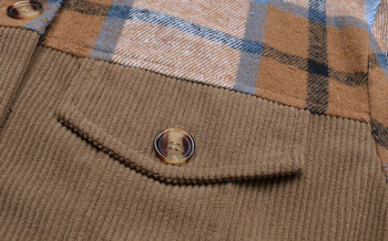 Casual non-stretch checkered corduroy single-breasted all-match jacket