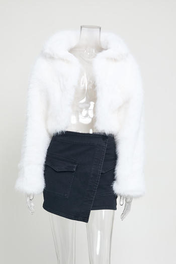 casual plus size non-stretch solid color 4 colors winter warm fur jacket