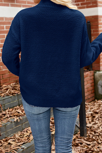 Casual slight stretch twist knitted 5 colors loose all-match sweater