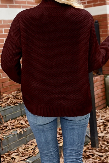 Casual slight stretch twist knitted 5 colors loose all-match sweater