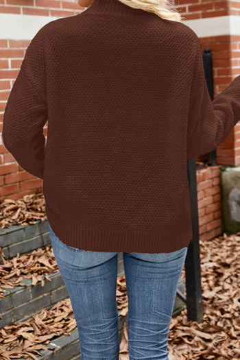 Casual slight stretch twist knitted 5 colors loose all-match sweater