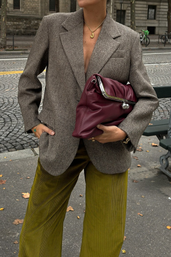 stylish new non-stretch herringbone blazer