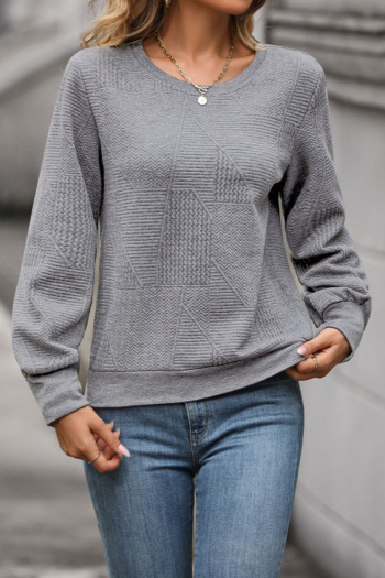 casual slight stretch 3 colors long sleeve all-match sweatshirt