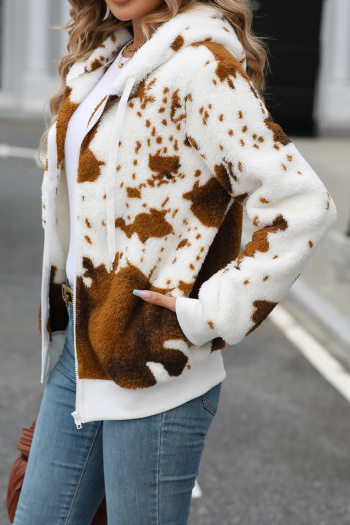 casual plus-size slight stretch contrast flannelette long sleeve hooded jackets