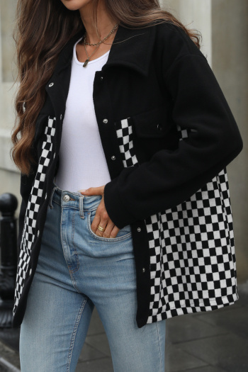 new casual plus-size slight stretch polar fleece lattice long sleeve jackets