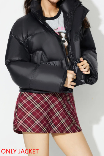 s-xl casual no-stretch solid color patchwork long sleeve cotton jackets