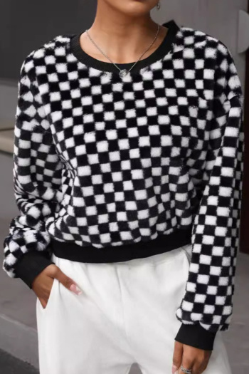 new plus-size slight stretch lattice round neck velvet long sleeve sweatshirts