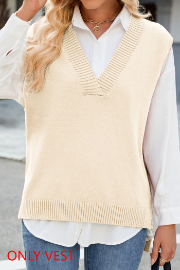 autumn causal high stretch 7 colors v-neck simple knit tank top(no blouse)
