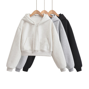 casual non-stretch 3 colors drawstring hooded pocket sweatshirts(size run small)