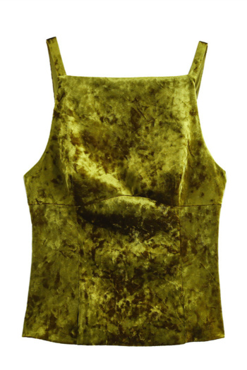 casual slight stretch velvet 3 colors tank top