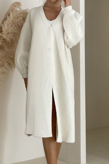 casual slight stretch ribbed knit solid color v-neck sweaters