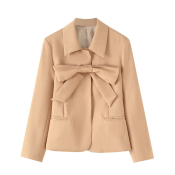 casual non-stretch 3 colors lapel bow-knot decor blazers