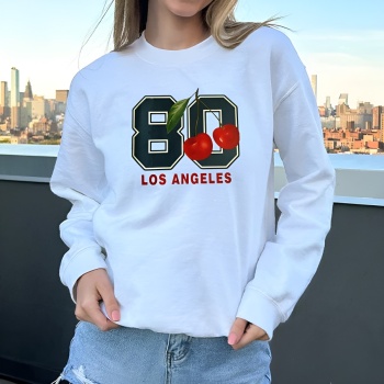stylish slight stretch loose letter print long sleeve sweatshirt