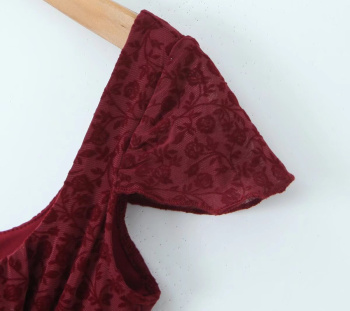 Casual slight stretch stitching mesh square neck top(size run small)