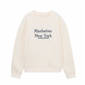 casual non-stretch letter embroidery crew neck sweatshirts