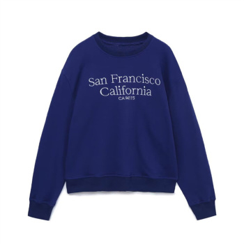 casual non-stretch crew neck letter embroidery sweatshirts