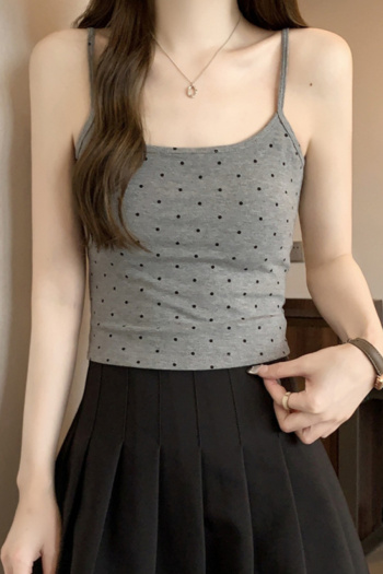 sexy slight stretch dot batch printing padded tank top(suitable for 88-132lbs)