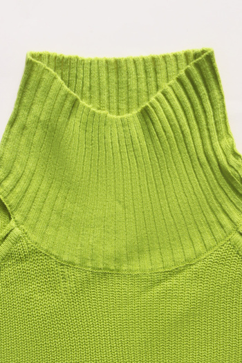 Exquisite slight stretch solid color high collar hollow sweaters