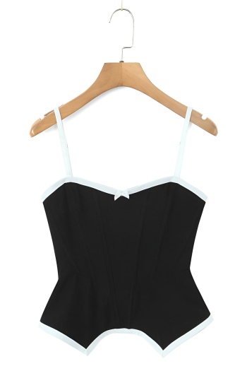 sexy contrast color slight stretch rubber bone slim tank top size run small