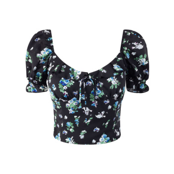 casual non-stretch floral batch printing blouses(size run small)