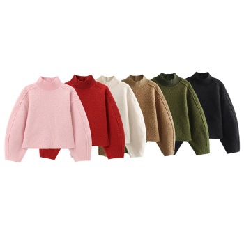 casual slight stretch patchwork wool-like fabric 6-color long sleeve sweatshirts