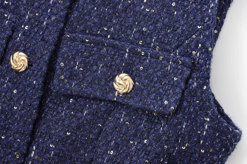 New stylish no-stretch patchwork texture sequins tank tops (with belt)