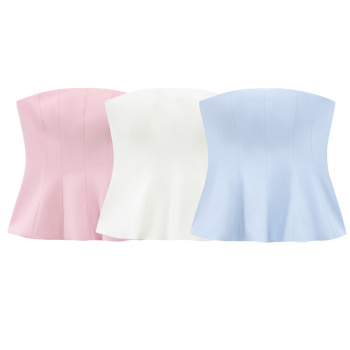 sexy non-stretch tube design 3 colors solid color tank top