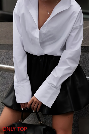 stylish non-stretch pure cotton hooded long sleeve blouse(only blouse)