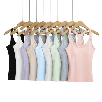 exquisite slight stretch crew neck 9 colors padded tank top(size run small)