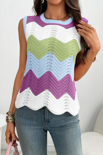 casual slight stretch ribbed knit multicolor crew neck sweaters