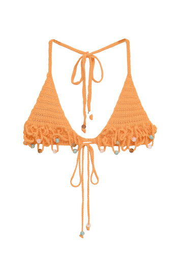 sexy slight stretch solid color knitted halter neck beads decor vest
