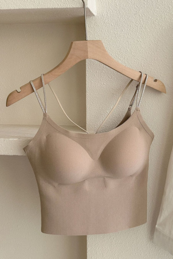 sexy slight stretch traceless cross straps padded tank top(asia size)