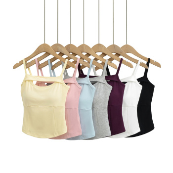 casual slight stretch 7 colors sling hollow with padded vest size run small