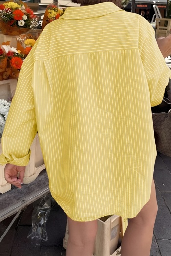 Casual non-stretch stripe 6 colors long sleeve single-breasted blouse