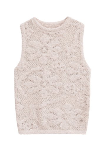 casual slight stretch knitted jacquard slim fit vest