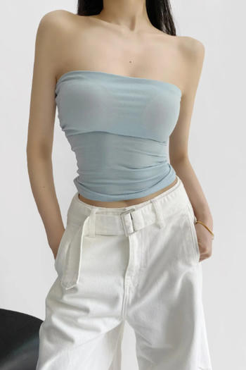 sexy slight stretch 5 colors tube design padded tank top(size run small)