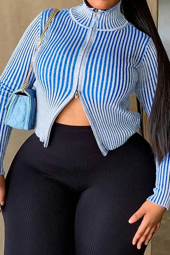 casual plus size slight stretch slim fit zip-up cardigan sweater
