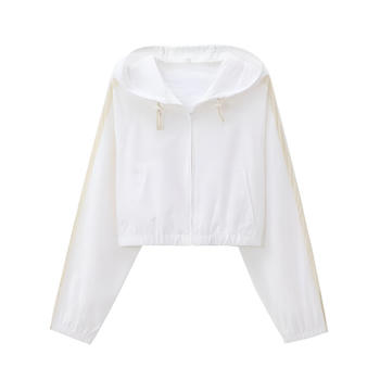 casual non-stretch hooded breathable zip-up jacket