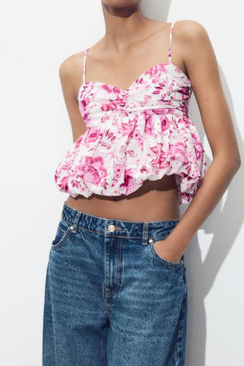 sexy non-stretch flower batch printing jacquard tank top