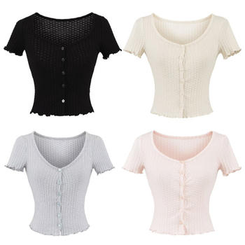 casual slight stretch ribbed knit solid color v-neck sweaters(size run small)