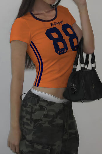 casual slight stretch letter print short-sleeved slim fit t-shirt