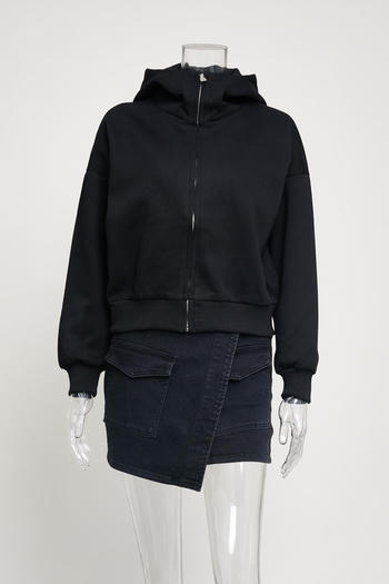 casual non-stretch 6 colors hooded zip-up zip-up sweatshirts(size run small)