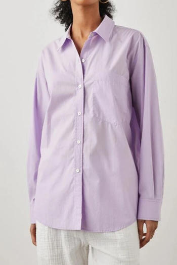 casual non-stretch 6 colors lapel solid color button blouses(size run small)