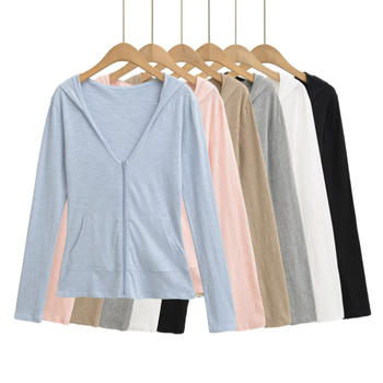 casual slight stretch zip-up 6 colors hooded jacket(size run small)