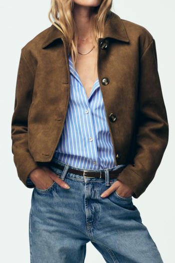 casual non-stretch lapel solid color button jacket