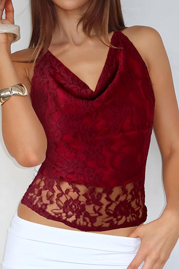 sexy slight stretch see through lace stitching all-match vest