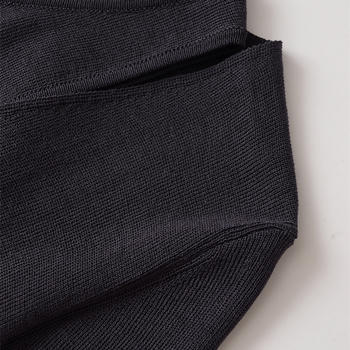Casual slight stretch crew neck solid color hollow top