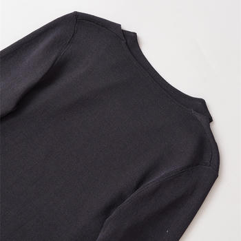 Casual slight stretch crew neck solid color hollow top