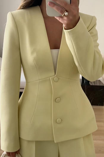 casual non-stretch 4 colors v-neck solid color blazers