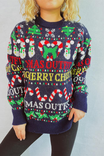 christmas casual stretch jacquard long sleeve all-match sweater